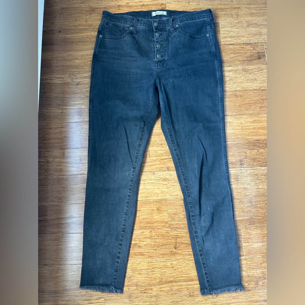 Madewell Jeans Womens 10” High Rise Skinny Black Denim Medium Wash Size 31